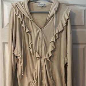 Wildfox Beige Ruffle Hoodie